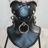 Steampunk real leather posture collar neck corset model premium gag mask  fetish bondage BDSM Gothic spreader