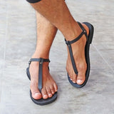 Men Thongs Leather Sandals, Sexy Gay Barefoot Sandals, Greek Man Fetish Sandals - Sensation M