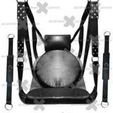 VIP Sex Slings Black Leather BDSM Bondage Critical Brutal Role Play Playroom Adult Sex Swings Heavy Duty Genuine Leather Sex Sling