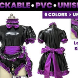 PVC Dress, ABDL Plus Size, Lockable Maid Dress, Sissy Transgender Crossdresser French Maid Outfit Bondage Chastity Lolita Lock And Key
