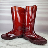 Sexy Rubber Boots Red. High Knee Kinky Latex Gear Heavy Duty Outfit BDSM Erotic Sex Gay Slave Toy Adult Gimp Fetish Shoes Restraints Pride