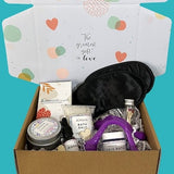 Date Night Massage Box - Bubble Bath, Bath Salt, Natural Massage Oil, Massage tool, Two Sleep Mask and Soy Candle - Great Anniversary Gift