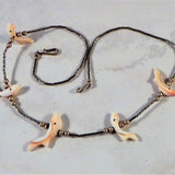 Traditional Southwest Necklace Liquid Silver Beads With Carved Bird Fetish - Handcrafted Southwestern Jewelry