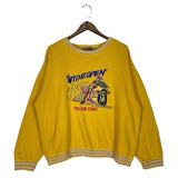 Vintage Yellowcorn Motorsport Racing Team Sweatshirt Crewneck Baggy Yellow Pullover Jumper Size L
