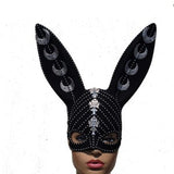 Stud  Bunny Mask,Rave Mask,Fetish Rabbit Mask,Sexy Masquerade,Halloween Mask,,Burning Man Mask ,Carnival Mask