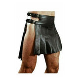 Sexy Premium Gladiator Black Men's Leather Utility Fetish Vintage Kilt ~ Solid pleated Buckle Straps | Gladiator Kilt | Warriors Kilt