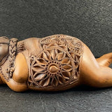 Zapotec Barro Negro Beautiful Fat Lady - Oaxacan Black Clay - Mexican Sexy BBW Pottery - Ceramic Gordita with Apron Belly - Fat Positive