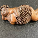 Zapotec Barro Negro Beautiful Fat Lady - Oaxacan Black Clay - Sexy BBW Pottery - Ceramic Gordita Apron Belly - Fat Positive  Chip on Bottom
