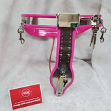 Pink Female Chastity Belt Adjustable Locking drainage grate and single strap DIY KIT mature