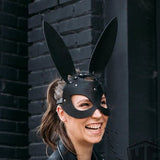 white bunny mask, leather rabbit mask, halloween gift, bdsm leather mask, party mask, cosplay mask, face animal mask, sexy mask, sex toys