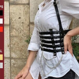 Fashion sexy gothic waist leather harness belt strappy for women, Stylish straps punk rock accessories for festival, party and every day