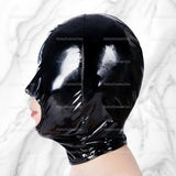Blindfold Wetlook Mask. PVC Leather Hood Open Mouth Fetish Bondage Gear Erotic Bdsm Adults Sex Gay Game Costumes Gay Gimp Suit Sub Kinky Dom