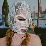 White sexy mask, BDSM mask, Lace face mask, Fetish mask, Face mask, Erotic mask, Halloween mask, Mystery mask, Submissive mask, Sexy mask