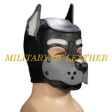 Real Cowhide Puppy Play Dog Hood BDSM Bondage Sex Toys Dog Slave Full Head Fetish Hood Pet Play Pup Mask Party Halloween Cosplay Mask
