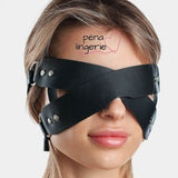 Leather Bdsm Bondage Eye Mask, Adult Blindfold Roleplay Costume, Kinky Bdsm Accessory, Bdsm Clothing, Bdsm Sex Toys