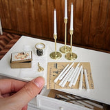 1/6 Dollhouse miniature mini simulation Candle bjd blythe candlestick Candlelight Dinner Shooting Prop Model Kids play house toy _2023JAN_