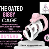 Vented chastity cage. Double arc cuff. 4 rings included. Adult sex toys. Chastity cock cages