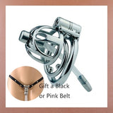 Ultimate Male Chastity Cage with Spiked Ring and Urethral Sound£¬Gift a Elastic Belt£©