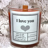 I Love You Candle - CUSTOM Candle - personalized candle - scented soy candle - Soy Massage Candle - large candle