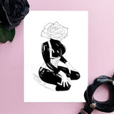 SERENDIPITY |  BDSM Bondage Latex Art Fetish Floral Illustration Print
