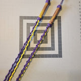 Cane, purple and yellow paracord, triple rod design,  adult fun toy