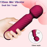 On-the-go Powerful Mini Magic Wand Vibrator with 12 Intensity Levels and 12 Modes