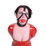 BDSM Silicone Ball Gag Harness,Red/Black/Pink Ball Mouth Gag Fetish Gag Head Harness Gag Bondage Restraint,Customizable Sex Toys Mature