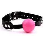Black and Pink Leather Ball Gag bdsm bondage restraint premium handmade by Mercy IndustriesGa02blkPnk