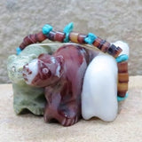 Zuni Fetish-Authentic Native American Animal Carving-Marble, Serentine, & Jasper UNITY BEARS-Spirit Animal-Daisy Natewa
