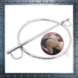BDSM Stainless Steel Body Restraint Circle, Waist and Hip Restraint with Padlock