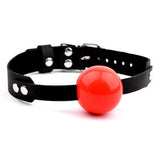 Black and Red Leather Ball Gag bdsm bondage restraint premium handmade by Mercy Industries Ga02blkRd