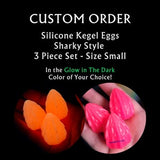 Small Clutch of 3 'Sharky' Glow in the Dark Kegel Eggs - Custom Fantasy Silicone Eggs With NEW Color Options!