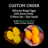Small Clutch of 3 'Soft Serve' Glow in the Dark Kegel Eggs - Custom Fantasy Silicone Eggs in NEW Texture With NEW Color Options!