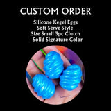 Small Clutch of 3 'Soft Serve' Solid Single Color Kegel Eggs - Custom Fantasy Silicone Eggs with NEW Color Options!