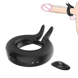 Men Penis Ring w/ Remote Vibrator Silicone Vibration Penis Ring Sex Toys for Men