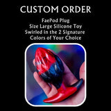 New! Custom Size Large FaePod Fantasy Silicone Plug - Medium Firm Swirled in the 2 Signature Colors of Your Choice!