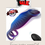 Men Penis Sleeve w/ Remote Vibrator Ring Delay Ejaculation penis enlargement Silicone Adjustment 2 in 1 Sex Toys for Men