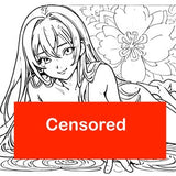 Sweet and Sexy Anime Girls (Book 2) - Coloring Book - 5 Unique NSFW Pages