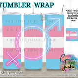 Transgender Awareness tumbler wrap, 20oz Sublimation Tumbler wrap, Digital Download, Trans tumbler wrap, Trans Flag tumbler wrap
