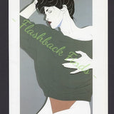 Sensual Woman Pin Up Art Print, Poster by Patrick Nagel/ 1980's Sexy pinup Illustration Book Plate, Art Deco style to frame/ 8 3/4 X 12"