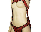 Bulldog strapon harness red and black with magic wand attachment Mature Content BDSM