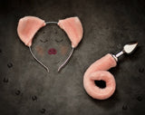 BDSM Toy Pig Ears anal plug pig Fur Tail Plug Adult Toy ddlg sex toy pig role play costume Tail butt plug abdl kitten play pig plug Pet Play