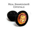 Swarovski Sunset Crystal Butt Plug for Comfortable Long-Term Wear, Prostate Sex Toy for Men, Waterproof Anal Bead, Silicone Plug, Mature