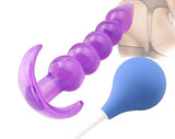 Anal Beads Sex Toys For Women Men TPE Butt Plug Prostate Massager Enema Kit Silicone Anus Plug Clitoris   Anal Dilator ,Mature