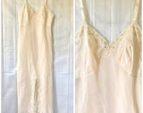 Vintage 1970s Full Maxi Slip Light Beige by Wonder Maid for Lord and Taylor Adjustable Straps 34 Bust
