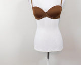 Vintage 90s Calvin Klein Dark Brown Nude Padded Pushup Bra Underwire Removeable Straps Minimal Fitted Lingerie 34A XS