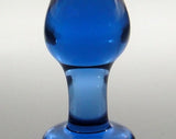 XS Extra Small BLUE Glass Rosebud Butt Plug Sex Toy