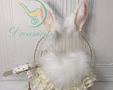 White Rabbit Ears and Bunny Tail and Collar-COSPLAY-Ass Plug-Beast Ears-Handmade-Cute Cat Ears-Lolita-Performance Props-Performance Costume