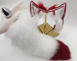 White red Real Fox Tail Fox Tail and tails Cosplay Anime Sexy Cute Animal Furry Mature Fox Tail Butt Plug