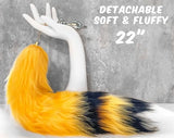 Yellow cosplay tail plug, Fox tail pug, Big Wolf tail cosplay, Hugh Fluffy tail for petplay, Anime tail